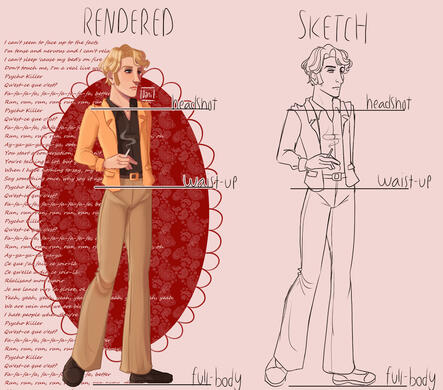 realistic rendered vs sketch